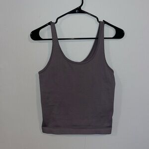 Purple target cropped tank top